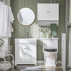 SoBuy Pensile con ante Mobile da parete da bagno Mobile porta medicinali Elegante armadietto sospeso per il bagno Bianco 60x30x60cm BZR84-W