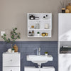 SoBuy Mobile lavanderia con 2 ante in specchio Pensile bagno salvaspazio Armadietto bagno da parete bianco L48*P17*A48cm Bianco BZR94-W
