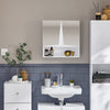 SoBuy Mobile lavanderia con 2 ante in specchio Pensile bagno salvaspazio Armadietto bagno da parete bianco L48*P17*A48cm Bianco BZR94-W