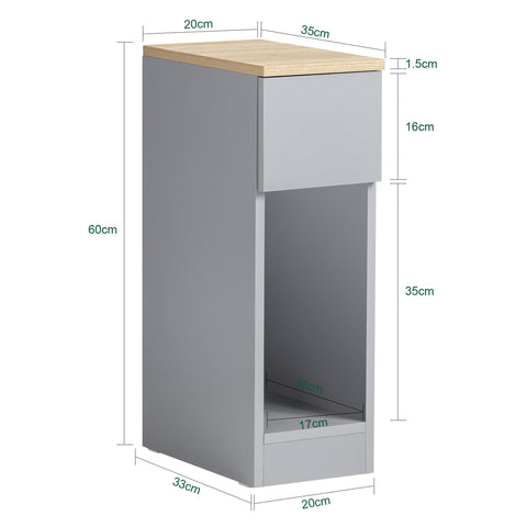 Нощно шкафче на Soby с чекмедже 20x60x35 cm, сиво FBT111-HG