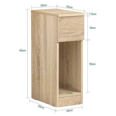 Соби нощно шкафче с чекмедже за пролетно легло 20x60x35 cm, естествен FBT111-n