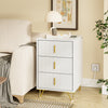 SoBuy FBT115-L-W Bedroom Bedside Table - Bedside Table with 3 Drawers, Living Room Coffee Table - Modern Chest of Drawers L40 x D40 x H63 cm White