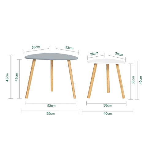 Tavolini bassi 2 pezzi in bambù 55x55x45cm FBT74-HG