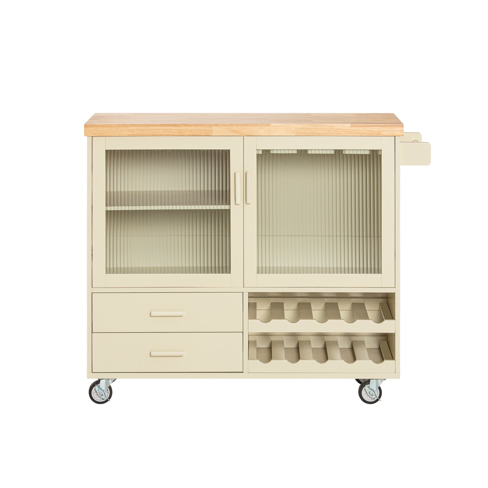 Carrello Cucina Con 2 Ante In Vetro Mobile Cucina Credenza Con