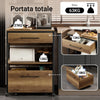 SoBuy FKW118-PF carrello cucina vintage abbinato a isola cucina, vista ambiente