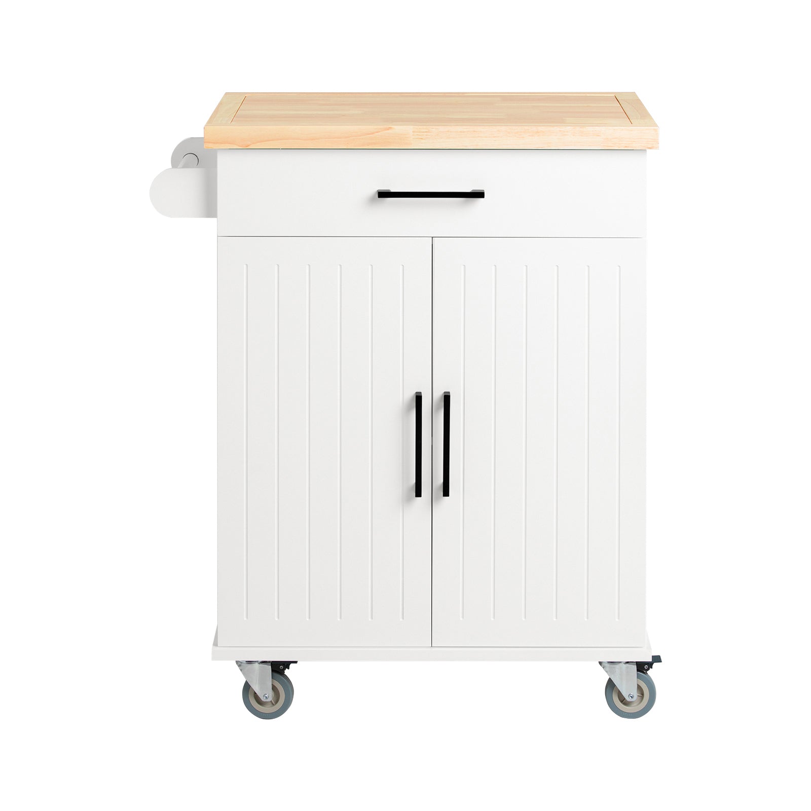 Carrello Cucina Con 2 Ante In Vetro Mobile Cucina Credenza Con Ruote Beige  109x38x92cm FKW114-MI SoBuy