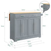 SoBuy FKW129-HG, Isola cucina con piano ribaltabile e ruote nascoste 115x68,7x91 cm | Carrello cucina con 2 cassetti, ripiani regolabili e portasciugamani, 98 kg, MDF/PB, per cucina e terrazza