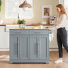 SoBuy FKW129-HG, Isola cucina con piano ribaltabile e ruote nascoste 115x68,7x91 cm | Carrello cucina con 2 cassetti, ripiani regolabili e portasciugamani, 98 kg, MDF/PB, per cucina e terrazza