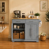 SoBuy FKW129-HG, Isola cucina con piano ribaltabile e ruote nascoste 115x68,7x91 cm | Carrello cucina con 2 cassetti, ripiani regolabili e portasciugamani, 98 kg, MDF/PB, per cucina e terrazza