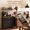 SoBuy FKW133-SCH, Carrello cucina con ruote bloccabili e 3 ripiani 99x40x84,3 cm | Mobile cucina con ampio piano in legno, portata 75 kg, cassetto e mobiletto a 2 ante, MDF/PB, per la cucina