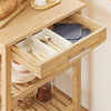 SoBuy FKW135-N Carrello da Cucina in Bambù Carbonizzato – Carrello Cucina in Legno con Ruote, Antibatterico, Resistente all’Umidità, Inodore, Ideale per Cucina, Sala da Pranzo e Casa 58×40×86 cm