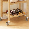 SoBuy FKW135-N Carrello da Cucina in Bambù Carbonizzato – Carrello Cucina in Legno con Ruote, Antibatterico, Resistente all’Umidità, Inodore, Ideale per Cucina, Sala da Pranzo e Casa 58×40×86 cm