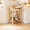 SoBuy FKW135-N Carrello da Cucina in Bambù Carbonizzato – Carrello Cucina in Legno con Ruote, Antibatterico, Resistente all’Umidità, Inodore, Ideale per Cucina, Sala da Pranzo e Casa 58×40×86 cm