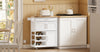 SoBuy FKW45-E-WN, carrello cucina con prese, 75x37,6x86,5 cm, cucina e caffè | Mobile cucina salvaspazio con portabottiglie e piedini intercambiabili, carrello cucina con ruote e piano , MDF/PB