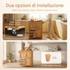 SoBuy FKW45-N, Mobile Cucina Salvaspazio in Legno Massello con Ruote – Carrello Cucina con Cassetti e Portabottiglie, Mobiletto Credenza per Cucina o Sala da Pranzo Colore Naturale 66×38×86 cm