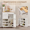 SoBuy FKW45-WN carrello cucina bianco – vista frontale con cassetto e armadietti