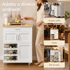 SoBuy FKW45-WN carrello cucina – piano in legno di gomma massello