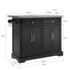 SoBuy Credenza cucina nera con piano in acciaio 115x71x92cm FKW71-II-SCH