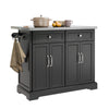 SoBuy Credenza cucina nera con piano in acciaio 115x71x92cm FKW71-II-SCH