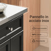 SoBuy Credenza cucina nera con piano in acciaio 115x71x92cm FKW71-II-SCH