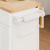 SoBuy FKW71-III-WN Carrello Cucina con Ruote, Isola Cucina con Piano di Lavoro Estensibile, 2 Cassetti e Ripiani Regolabili Mobile Salvaspazio per Mobili da Cucina, Bianco, 115 x (46-71) x 92 cm