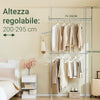 SoBuy FRG109-II-HG, Telescopic Appendiabiti da Terra, Robusto Stand Appendiabiti con Aste, Armadio Aperto Regolabile per Camera da Letto, Porta Abiti Grigio