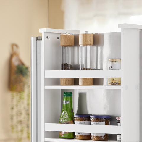 Sobuy Angular рафтове за кухня за съхранение на стенно пространство за окачване на бял FRG150-W