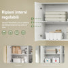SoBuy FRG231-L-W Pensile Bagno Sospeso Bianco - Dettaglio sistema di fissaggio a parete