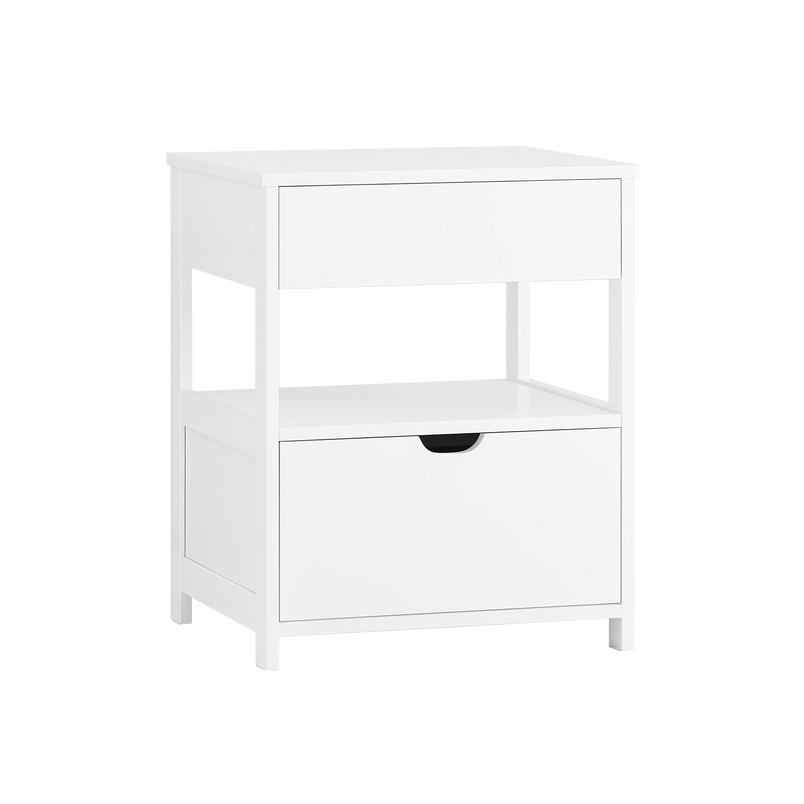 Image of SoBuy Comodino camera da letto con 2 cassetti Tavolino divano stretto Comodino Bianco 45x38x56 cm FRG258-II-W