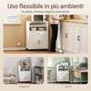 SoBuy FSB09-E-W, Carrello Cucina con Stazione di Ricarica 4 in 1 61,5×40×92 cm | Mobile microonde con piano, 4 ruote (2 con freno) o piedini intercambiabili, PB+MDF, per cucina e sala da pranzo