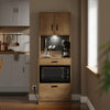 SoBuy FSB98-E-WG, Küchen-Sideboard mit 2 Steckdosen und 2 USB-Anschlüssen 60 x 40 x 170 cm | Mikrowellenküchenschrank mit Kaffeeecke, ausgestattet mit magnetischer Lampe mit Sensor, aus PB und MDF (E1)