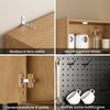 SoBuy FSB98-E-WG, Küchen-Sideboard mit 2 Steckdosen und 2 USB-Anschlüssen 60 x 40 x 170 cm | Mikrowellenküchenschrank mit Kaffeeecke, ausgestattet mit magnetischer Lampe mit Sensor, aus PB und MDF (E1)