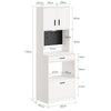 SoBuy FSB98-E-WG, Küchen-Sideboard mit 2 Steckdosen und 2 USB-Anschlüssen 60 x 40 x 170 cm | Mikrowellenküchenschrank mit Kaffeeecke, ausgestattet mit magnetischer Lampe mit Sensor, aus PB und MDF (E1)