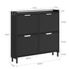 SoBuy FSR100-E-SCH Scarpiera Salvaspazio Slim, Scarpiera Ingresso, Scarpiera Legno con Luce LED Sensor e Profondità 19 cm, per Ingresso e Corridoio, per Piccoli Spazi, Bianco, 100 x 19 x 93 cm