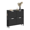 SoBuy FSR100-E-SCH Scarpiera Salvaspazio Slim, Scarpiera Ingresso, Scarpiera Legno con Luce LED Sensor e Profondità 19 cm, per Ingresso e Corridoio, per Piccoli Spazi, Bianco, 100 x 19 x 93 cm