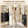 SoBuy FSR100-E-SCH Scarpiera Salvaspazio Slim, Scarpiera Ingresso, Scarpiera Legno con Luce LED Sensor e Profondità 19 cm, per Ingresso e Corridoio, per Piccoli Spazi, Bianco, 100 x 19 x 93 cm