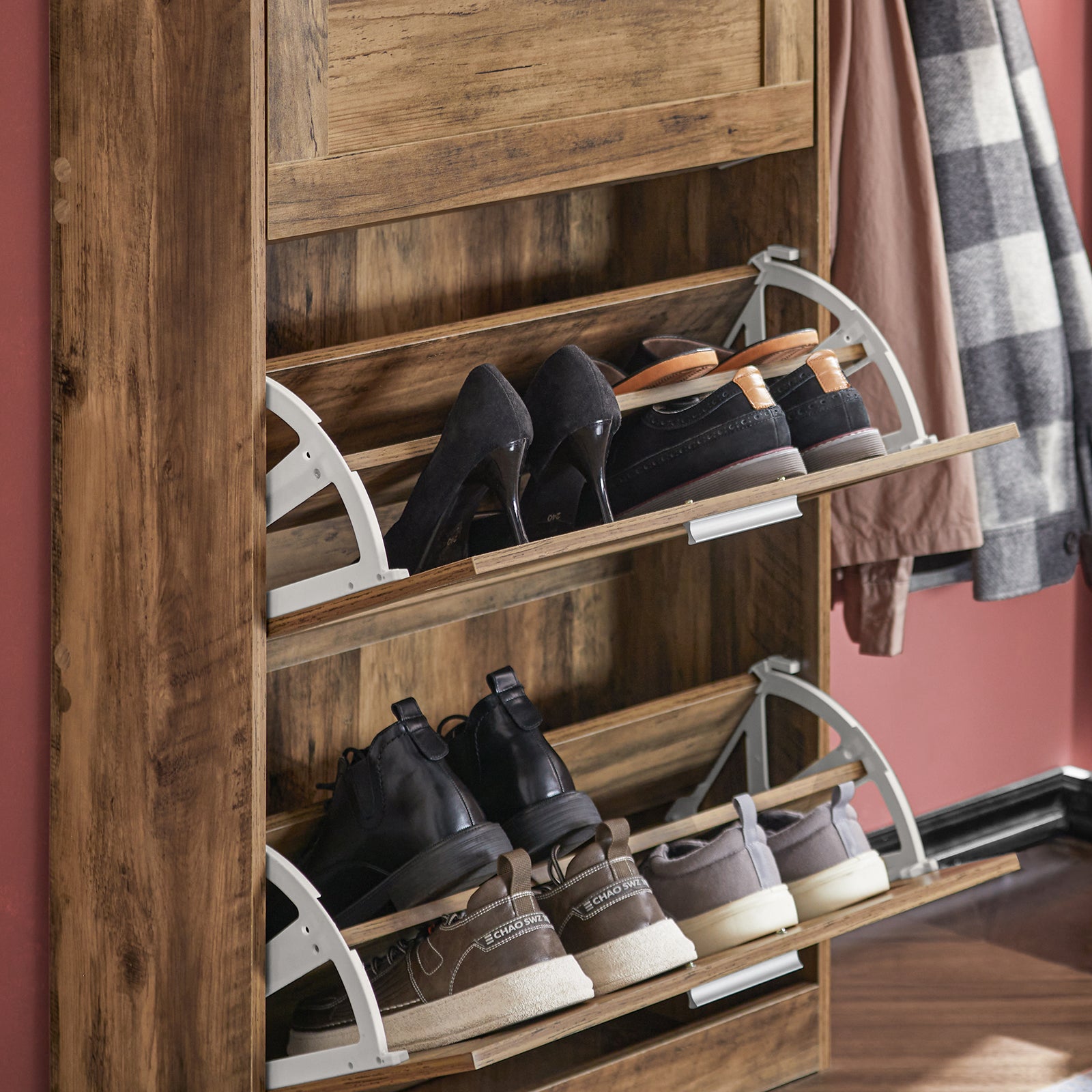 Portascarpe Regolabili Salvaspazio - 10 Pezzi In PP, Altezza 9-16 Cm, Antiscivolo, Per Casa E Negozi - Foto 5