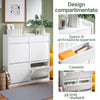 SoBuy FSR169-W scarpiera salvaspazio slim ingresso bianca 4 ante ribaltabili vista frontale