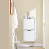 SoBuy FSR204-W Scarpiera Salvaspazio Slim Scarpiera Ingresso con 2 Ante Basculanti, Montaggio Verticale/Orizzontale, Mobile Legno Bianco Moderno per Corridoio Piccolo, 50x19x100cm