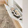 SoBuy FSR208-W, Scarpiera Salvaspazio Slim, Scarpiera In Legno Bianco, Mobile Ingresso con 4 Ante a Ribalta e 2 Cassetti, a 12 Paia di Scarpe, Con Protezione Antiribaltamento, 100x19x107cm