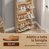 SoBuy FSR212-N, Schuhregal für den Eingangsbereich – platzsparendes, schlankes Schuhregal aus Holz, großes Fassungsvermögen für Schuhe bis Größe 47, modernes nordisches Design, ideal für Flur, Eingangsbereich, Familie, Holz, 60 x 24 x 95 cm