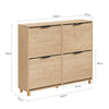 SoBuy FSR214-N Schuhregal für den Eingangsbereich – platzsparendes, schlankes Schuhregal aus Holz, großes Fassungsvermögen für Schuhe bis Größe 47, modernes nordisches Design, ideal für Flur, Eingangsbereich, Familie, 100 x 24 x 83 cm