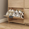 SoBuy FSR214-N Schuhregal für den Eingangsbereich – platzsparendes, schlankes Schuhregal aus Holz, großes Fassungsvermögen für Schuhe bis Größe 47, modernes nordisches Design, ideal für Flur, Eingangsbereich, Familie, 100 x 24 x 83 cm
