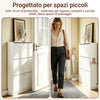 SoBuy FSR215-W, platzsparendes, schlankes Schuhregal aus Holz, geeignet für EU-47-Schuhe, Schuhregal für Eingänge, Flure, kleine Wohnungen, perfekt für Studios und moderne Häuser – 76 x 18 x 113 cm
