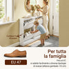 SoBuy FSR100-W Schlankes, platzsparendes Schuhregal für den Eingangsbereich, Schuhregal mit 4 verstellbaren Holzklappentüren, Kleiderschrank, hohes und schmales Schuhregal für den Flur, 100 x 19 x 91 cm, Weiß