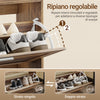 SoBuy FSR82-K-W Schlankes, platzsparendes Schuhregal mit Sitz – Schuhregal für den Eingangsbereich, Holzbehälter, Eingangsmöbel für Schuhe, verstellbar, 60 x 24 x 51 cm, Weiß