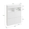SoBuy FSR224-E-W Scarpiera Salvaspazio Bianca 4 Ante Ribaltabili (immagine 3/12)