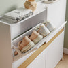 SoBuy FSR225-E-W Scarpiera Slim Salvaspazio 4 Ante a Ribalta, Bianco - immagine 5/12