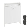 SoBuy FSR227-E-W Scarpiera Slim 15 cm con Luce LED e 2 Ante, Bianco - immagine 1/12