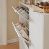 SoBuy FSR230-W Scarpiera Slim con Ante Ribaltabili, 8 Ripiani, Bianco - immagine 10/12
